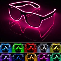 LED Glasses Glowing Party Supplies Lighting Novelty Gift Bright Light Festival Party Glow Sunglasses EL Wire Flashing Glasses New