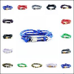 Charm Bracelets Infinity Jewelry Bracelet For Men Fish Hook New Wholesale Wrap Rope Drop Delivery Dh75M