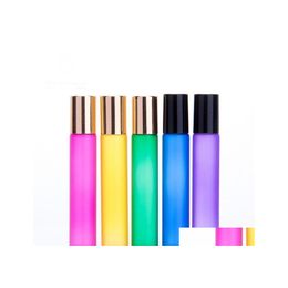 Packing Bottles Est Colorf 10Ml Roll On Glass Essential Oil Bottle Per Stainless Steel Roller Ball Fragrance 300Pcs Sn1316 Drop Deli Dhu8O