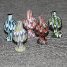 Hookahs 25mm Colourful Cyclone Glass Bubble Carb Cap Thick Pyrex Glass Ball Caps for Domeless Quartz Bangers Smoking Water Pipes