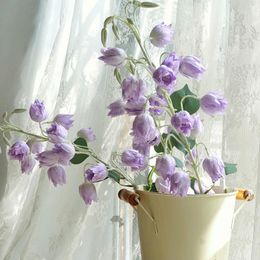 Decorative Flowers & Wreaths Nordic Ins Style Colorful Campanula Simulation Phoenix Orchid Pretty Fake Flower Home Garen Decor Ornaments Art