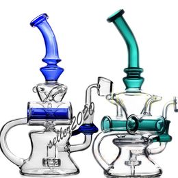 Recycler Bong Hookahs Heady Dab Rigs Big Glass Water Bongs Smoking Pipes Oil Rigs Unique With 14mm banger
