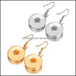 Charm Noosa Sier Gold Colour 18Mm Snap Button Charms Dangle Earrings For Women Chunks Jewellery Drop Delivery Dh1C0