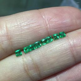 Cluster Rings VANTJ Genuine Natural Colombia Emerald Loose Gemstone 1PCS Square Cut Precious Stone For Silver Gold Women Diy Jewelry