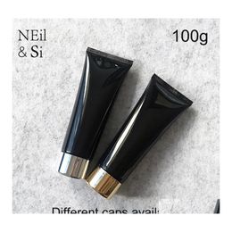 Packing Bottles 100G Black Plastic Cosmetic Cream Bottle 100Ml Facial Cleanser Lotion Tube El Supply Shampoo Drop Delivery Office Sc Otx4M