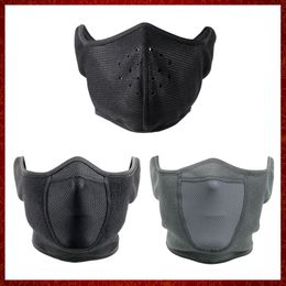 MZZ80 Winter Warmer Fleece Motorcycle Balaclava Half Face Mask Cover Windproof Motorbike Cycling Skiing Bicycle Biker Women Men