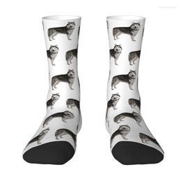 Men's Socks Funny Siberian Husky Men Women Warm 3D Printed Alaskan Malamute Dog Sports Basketball