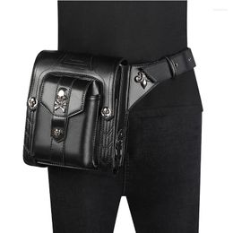 Waist Bags Lady Pocket Retro Messenger Bag Punk Mujer Femme Women Shoulder Men Hombre Women' PU Leather Travel Leg Packs 2023