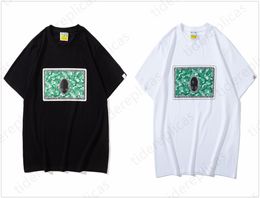 Shark Mens T Roomts Дизайнерская одежда Женская графическая футболка одежда Pure Cotton Sakura Gradient Gual-Dye Glow-in-The Dark Print Print Print Line Line Camo