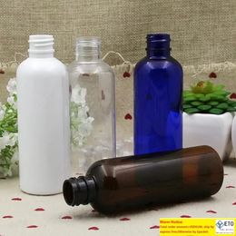 100ml Plastic Cosmetic Empty Bottle White Clear Amber Liquid Trial Bottle Press Cap Round Bottom Storage Vessel Packaging