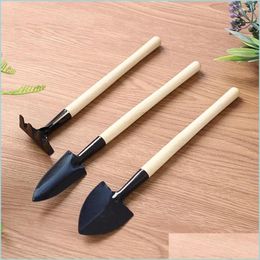 Spade Shovel Mini Gardening Tool Shovel/Rake/Shovel Threepiece Set Succent Potted Flower Pine Drop Delivery Home Garden Tools Dh8La