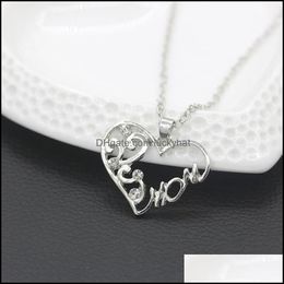 Pendant Necklaces Chain Necklace Wholesale Mom Word Romantic Birthday Women Jewellery Pendants Drop Delivery Dhruk