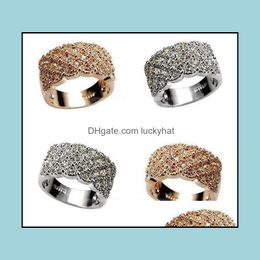 Band Rings Engagement Unique Plated Paved Cocktail Beautifly Fashion Jewellery Cz Fl Diamond Drop Delivery Jewellery Dhaot