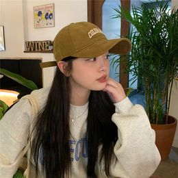 Beanie/Skull Caps Korean Version of Everything Casual Female Autumn Show Face Small Soft Top Embroidered Duck Tongue Baseball Cap