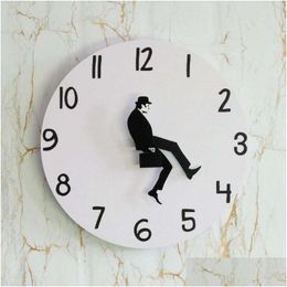 Wall Clocks Ministry Of Silly Walks Clock Durable Timer For Home Decoration Comedian Decor Novelty Watch Funny Drop Delivery Garden Dhihc