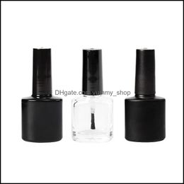 Packing Bottles 10Ml Empty Nail Polish Clear/Black Oblate Glass Cnd Gel Bottle Potherapy With Brush Drop Delivery Office School Busi Otaau