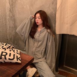 Women's Hoodies & Sweatshirts 90s Ulzzang Harajuku Crop For Women Korean Hooded Sweatshirt Zipper Fashion Cotton Thin Croped Top Lady