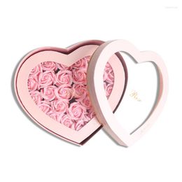 Decorative Flowers Love 27 Roses Gift Box Double-Layer Holiday Proposal Soap Flower Valentine's Day Heart-Shaped