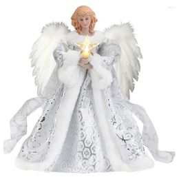 Christmas Decorations Tree Top Angel Delicate Statue With LED Light Decoration For Ornament Holiday