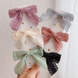 Headwear Hair Accessories 36pclot 32" Japan Girls Lace Bow with Clip and pins Butterfly Barrettes 230112