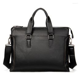 Briefcases Man Briefcase Genuine Leather Men Bag Shoulder Bags Male Messenger Business Handbag For 13' Laptop