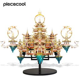 Blocks Piececool 3D Metal Puzzle Lingxiao Assembly Model Kits for Kids Adult Jigsaw DIY Set Brain Teaser Home Decoration 230111