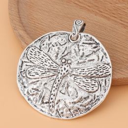 Pendant Necklaces 5pcs/Lot Large Tibetan Silver Hammered Dragonfly Charms Pendants For Necklace Jewelry Making Accessories