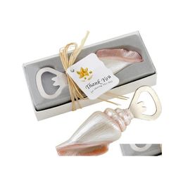 Openers 100Pcs Unique Beach Wedding Favor Of Sea Shell Bottle Opener Souvenirs Sn001 Drop Delivery Home Garden Kitchen Dining Bar Dhrdp