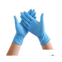 Cleaning Gloves Us Stock Blue Nitrile Disposable Powder Non Latex Pack Of 100 Pieces Antiskid Antiacid Fy9518Fj25 Drop Delivery Home Dhotj