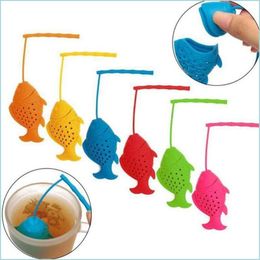 Coffee Tea Tools Fish Shaped Strainer Sile Infuser Leaf Loose Spice Herbal Filter For Teapot Diffuser M Dream B Zeg Drop Delivery Dh4Wz