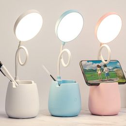 Table Lamps Desk Lamp Led Chargable Touch Night Light Stepless Dimming Eye Protection Learning Multi-Function Bracket Pen Holder