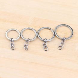 Keychains 25mm Metal Keychain Rhodium Plated Alloy Key Chains Simple Ring