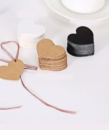 Greeting Cards 50pcs 4.5x4cm Heart Shape Kraft Paper Gift Tag Price Note For DIY Festival Blessing Birthday Wedding Party Supplies1