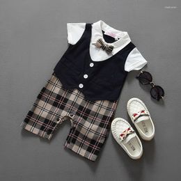 Clothing Sets Born Toddler Baby Boy Clothes Summer Little Gentleman Suit Christening Formal Party Bodysuit Jumpsuit Years