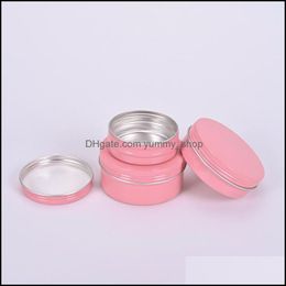Packing Bottles Empty Pink Aluminum Lip Balm Containers Cosmetic Cream Jars Tin Crafts Pot Bottle 60Ml 100Ml 150Ml Drop Delivery Off Othu6