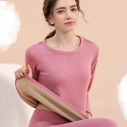 Women's Pants Thermal Underwear Warm Winter Hight Elasticity Clothes Seamless Thick Double Layer Long Women Shaped Sets
