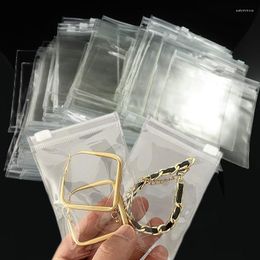 Jewelry Pouches Transparent PVC Self Sealing Plastic Bag Thick Clear Earrings Packaging Storage Bags 10pc