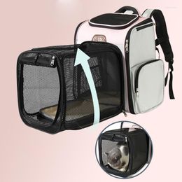 Cat Carriers Expandable Carrier Backpack Large Capacity Puppy Dogs Breathable Carrying Bags Small Pet Foldable Outdoor Travel Bagpacks