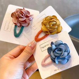 Hair Clips Barrettes 20PcsLot Korea Camellia Flower Snap for Women Girls pin Cute Sweet BB Accessories 230112