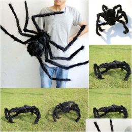 Other Festive Party Supplies Halloween Decoration Black Huge Spider For Parties Haunted House Prop 50/75/90 Cm Indoor Outdoor Deco Dhkev