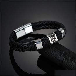 Other Bracelets Braided Bracelet Limited Pseira Mascina Men Bangle Jewelry Pu Leather Drop Delivery Dh7Yi