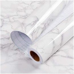 Wallpapers Waterproof And Oilproof Marble Wallpaper Selfadhesive Board Solid Color Desktop Modern Furniture Living Room Home Drop De Dhvxq