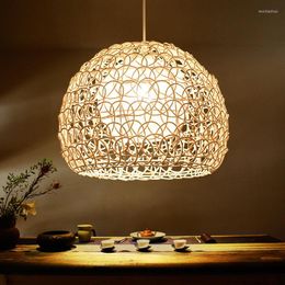 Pendant Lamps Creative And Personalized Restaurant Chandelier Bamboo Ball Bird Nest Modern Living Room Balcony Rattan Pendent Lamp