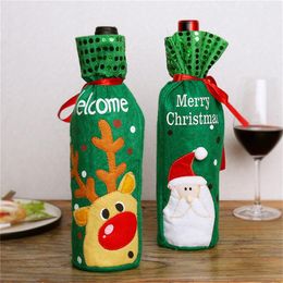 Christmas Decorations Snowman Bottle Set Wine Bag Cover Clothes Kitchen Decoration For Year