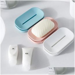 Soap Dishes Unique Bathroom Colorf Holder Plastic Double Drain Tray Container For Bath Shower Dbc Bh4432 Drop Delivery Home Garden A Dhmui