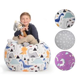 Storage Bags Bean Bag Stuffed Animal Chair Kids Toys Zip Canvas Children Plush Toy Organiser Large Capacity 230111