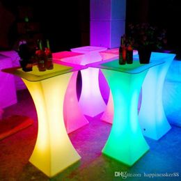 New Rechargeable LED Luminous cocktail table waterproof glowing led bar table lighted up coffee table bar kTV disco party supply12