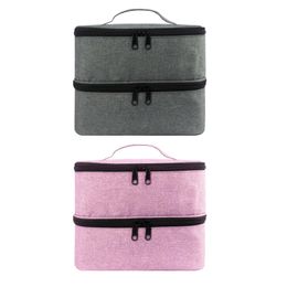 Storage Bags Nail Polish Bag Nylon Portable Large Handbag Organiser Double Layer Design for Cosmetic 230111