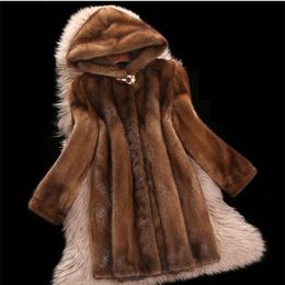 Women's Fur Faux Women mink coats female fur genuine long ladies winter clothes oversize 6xl 5xl 7xl Imitation l230111