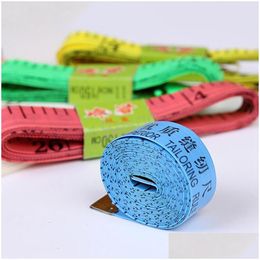 Tape Measures Sewing Tailor Measuring Rer Home Body 150Cm Length Soft Tools Kids Cloth Tailoring Bh4391 Drop Delivery Office School Dhapw